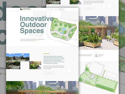 CLA architect architecture corporate elegant seagulls green landing landscaping outdoor portfolio website