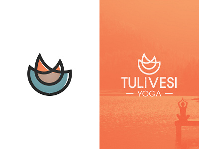 TuliVesi branding elegant seagulls fire fitness grunge identity illustrator logo mark vector water yoga