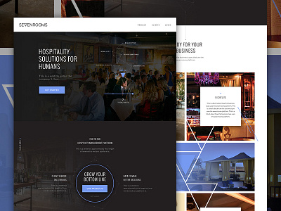 7 Rooms angle app dark elegant seagulls fashion hospitality hotel landing node restaurant tech triangle