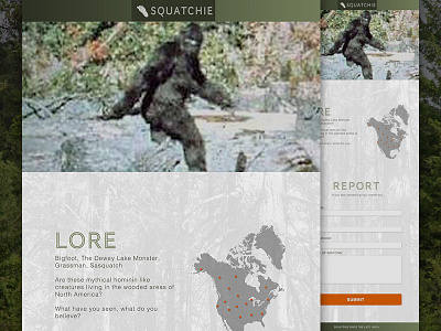 Squatchie elegant seagulls folklore maps mocktober parallax sasquatch steez storytelling web