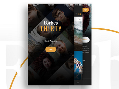 Forbes 30 app dark elegant seagulls forbes ios iphone mobile network profile social thirty