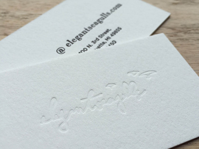 Biz Card american psycho brand branding business card clean elegant seagulls letterpress