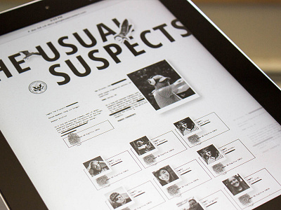 The Usual Suspects agency depth elegant seagulls finger print grid ipad profile shadow team web