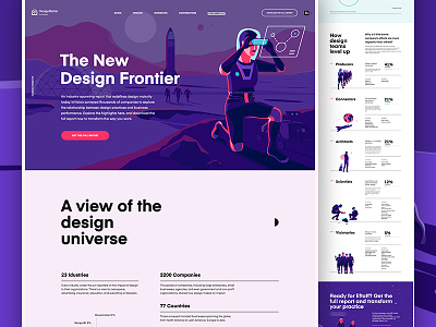 InVision - The New Design Frontier animation clean color graphs illustration landing page report ui deisgn whitespace