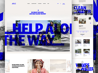 Waves 4 Water Concept clean donate landing page non-profit nonprofit type typography water
