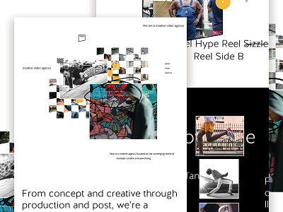 Tane Concept agency collage landing pattern portfolio ui video website