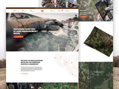 Hunterra Live clean design e commerce ecommerce hunting maps outdoors ui ux web