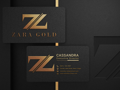 Zara Gold® - Elegant Business Card Design branding business business card businesscard businesscards design graphic design icon identity illustration logo mockup