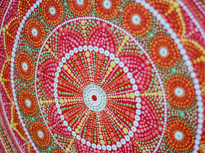 Červená tečkovaná mandala acrylic acrylic painting art artist design dot dotwork mandala painting picture