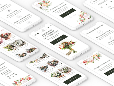 Mobile version of Flower delivery website. adaptive delivery design flower illustration minimal mobile online shopping shop store ui ux web webdesign website