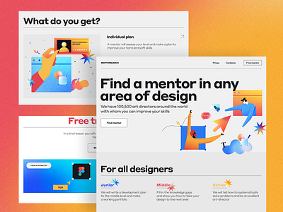 Find your design mentor design illustration landing minimal ui ux web webdesign website
