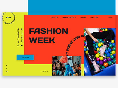 Fashion Week web design berlin branding brutalism clothes design facebook fashion logo minimal model modern new photo ui ux web webdesign website