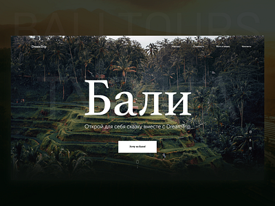 Travel agency website bali design landing minimal nature photo tourism tours travel ui ux web webdesign website