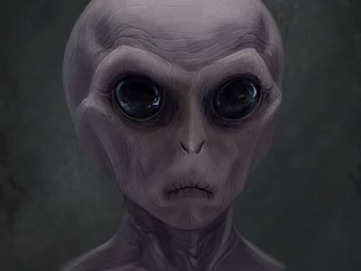 Alien Headshot in realistic style