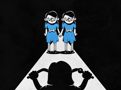 Twins characters creepy illustration monochrome stephen king the shining twins vector vectorart