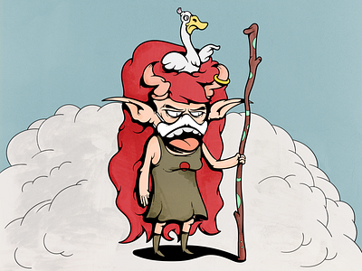 Demon Lady characters demon demonic goose horns illustration redhead vector vectorart