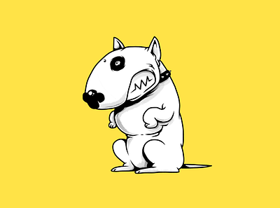 Bull Terrier bull terrier bullterrier characters dog dogs illustration monochrome pet pets terrier