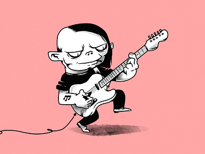 Rock'n'Troll! characters guitar illustration monochrome music rock troll