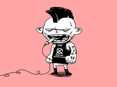 Punk troll characters illustration monochrome music punk punk rock rock trolls