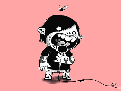 Emo troll characters emo illustration monochrome music rock troll