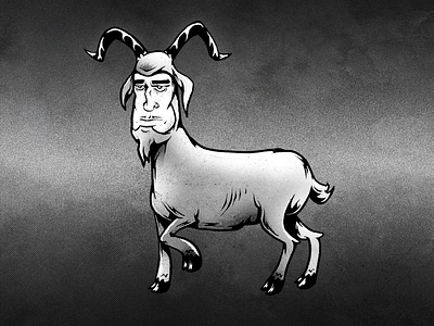 Nightmare creatures. The ugly one. bw character design characters creature goat halloween horror illustration monochrome nightmare spooky