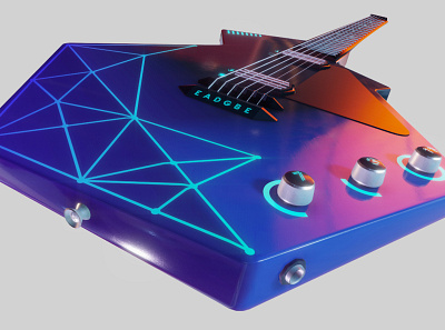A Guitar of the Future 3d artist blender3d electric guitar futuristic game asset music sci fi substance painter tech