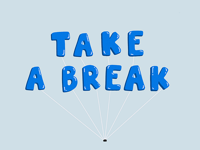 Take A Break balloon blue illustration illustration art mental health procreate vector illustration
