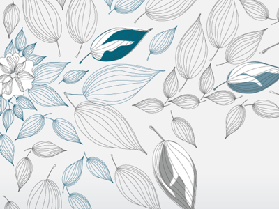 Retro Leaves blue flowers gray illustrator leaves lines retro
