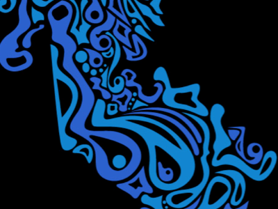 Abstract abstract blue freeform illustrator shapes