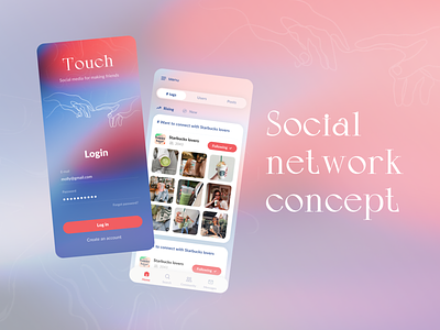 Social network concept branding design illustration logo ui vector