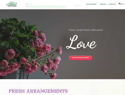 Corriveaus Hilltop Blossoms logo webdesign