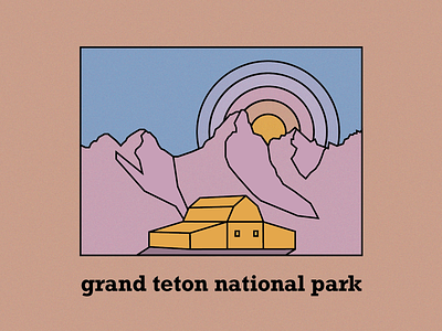 Grand Tetons camping design grand teton graphic illustration mountains national park nps typography vector