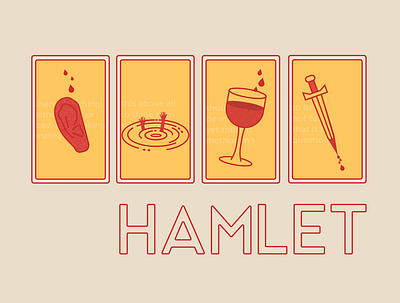 Hamlet card death design hamlet illustration shakespeare sword typography vector