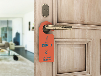 Reign Door Hanger branding cetti graphic design hotel reign