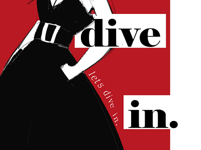 lets dive in. 2 black bold letsdivein magazine red simple