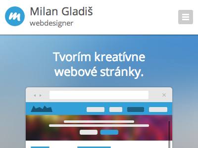 Responsive web - milangladis.sk blue button clean icon iphone landing porfolio responsive simple tablet ui ux web webdesigner wireframe