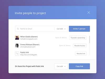 Invitation UI — Share & Collaborate Online app button edit form input invitation sketch ui ux