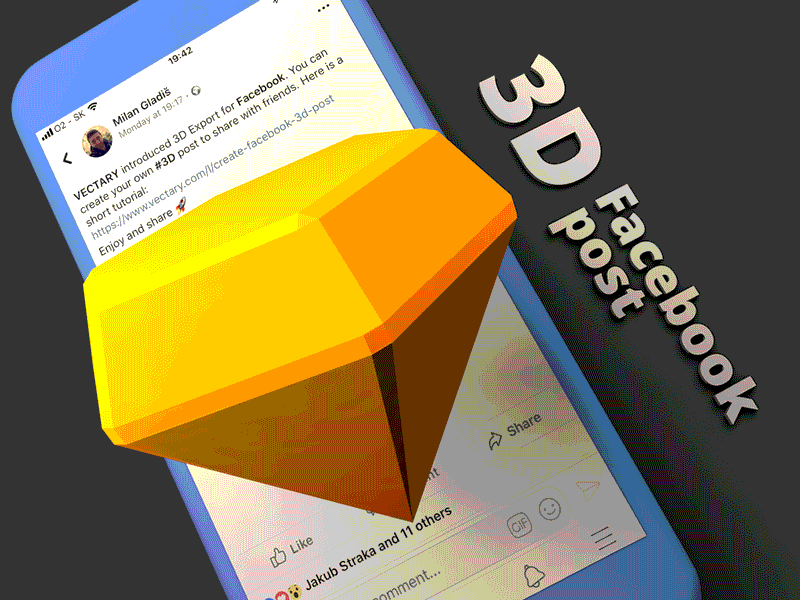 VECTARY 3D Post on Facebook 3d 3d model facebook free model render ui ux vectary