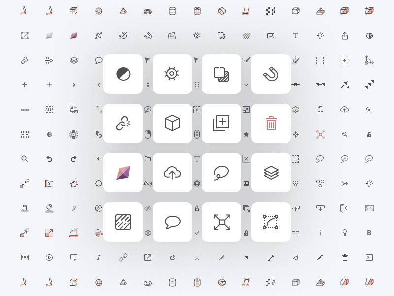 Icons Set — 3D Design Software Vectary 3d animation app application branding figma gif icon icons identity logo product set simple svg tool ui ux vectary vector