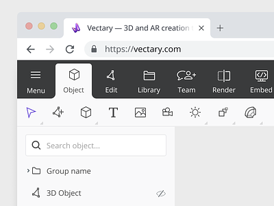 Vectary 3.0 — 3D and AR content creation tool 3d app ar design icon icons interface platform tool ui ux