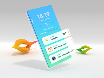 3D UI – Rendered in Vectary 3d app icon ios mobile screen ui ux