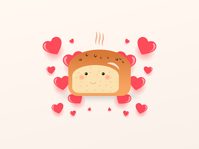Love of bread bread cartoon cartoon illustration design drawing illustration illustrator love love design valentine day