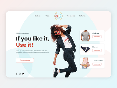 Landing Page Ecommerce clean ui clothes cosmetic design ecommerce ecommerce design fashion home page interface landing page shop website