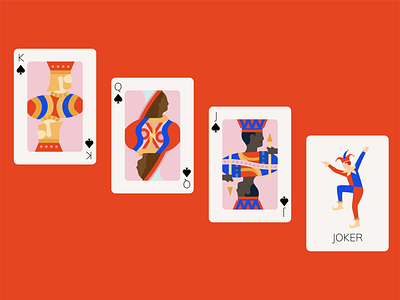 We're In Play! art branding design digital art games graphic design illustration illustrator jack joker king queen red spade
