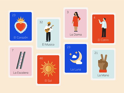 ¡¡Lotería!! art bingo branding card game design digital art game graphic design illustration illustrator latin lotería playing cards spanish