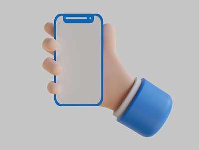 Phone with blank screen phone 3d creative design element illustration market