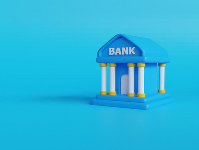 Bank 3d business creative design icon illustration