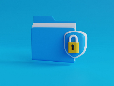 Secure folder 3d business creative design illustration