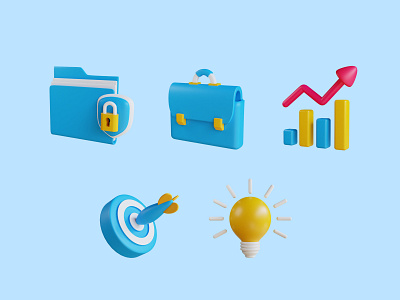 3D Business Icon 3d business creative design element icon illustration