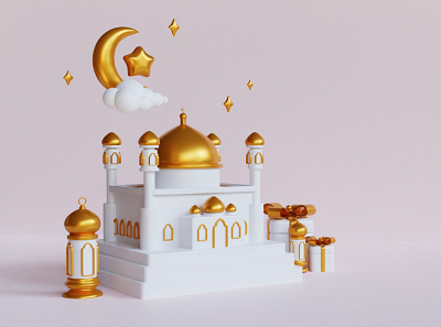 Prepare for ramadan 3d creative design element icon illustration market ui
